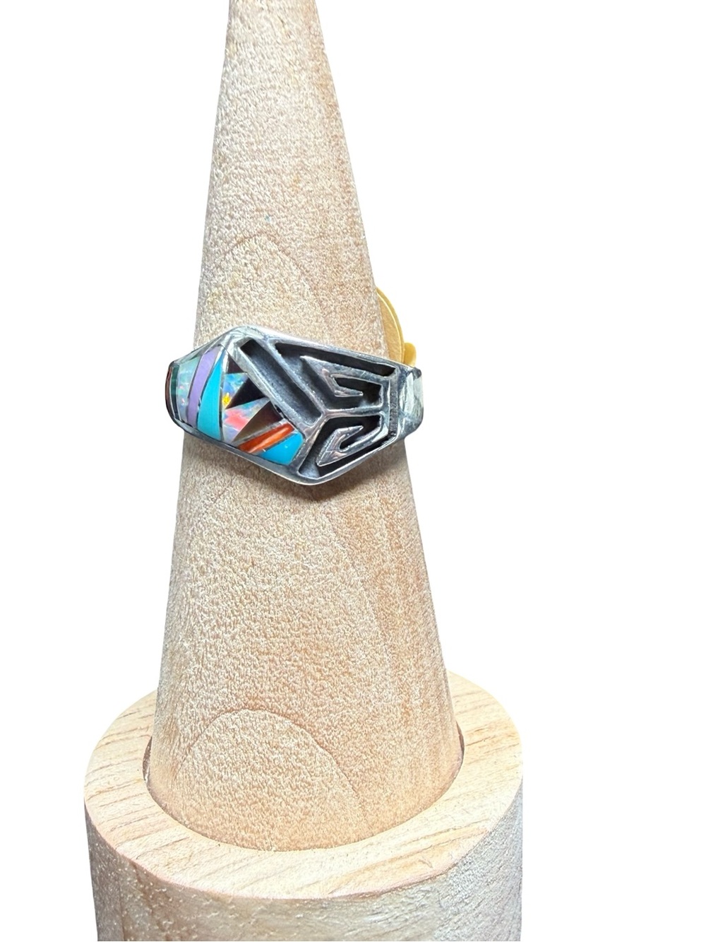 Sterling Silver Inlay Multi-Color Women’s Ring - Picture 6 of 11